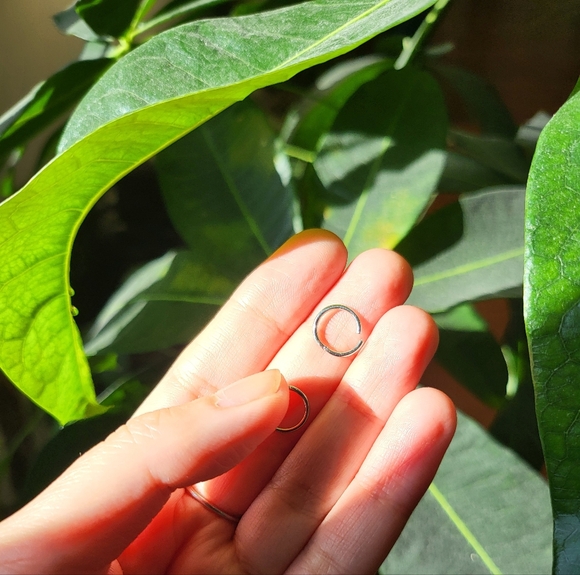 Solid Platinum Hoop Rings - Picture 6 of 7